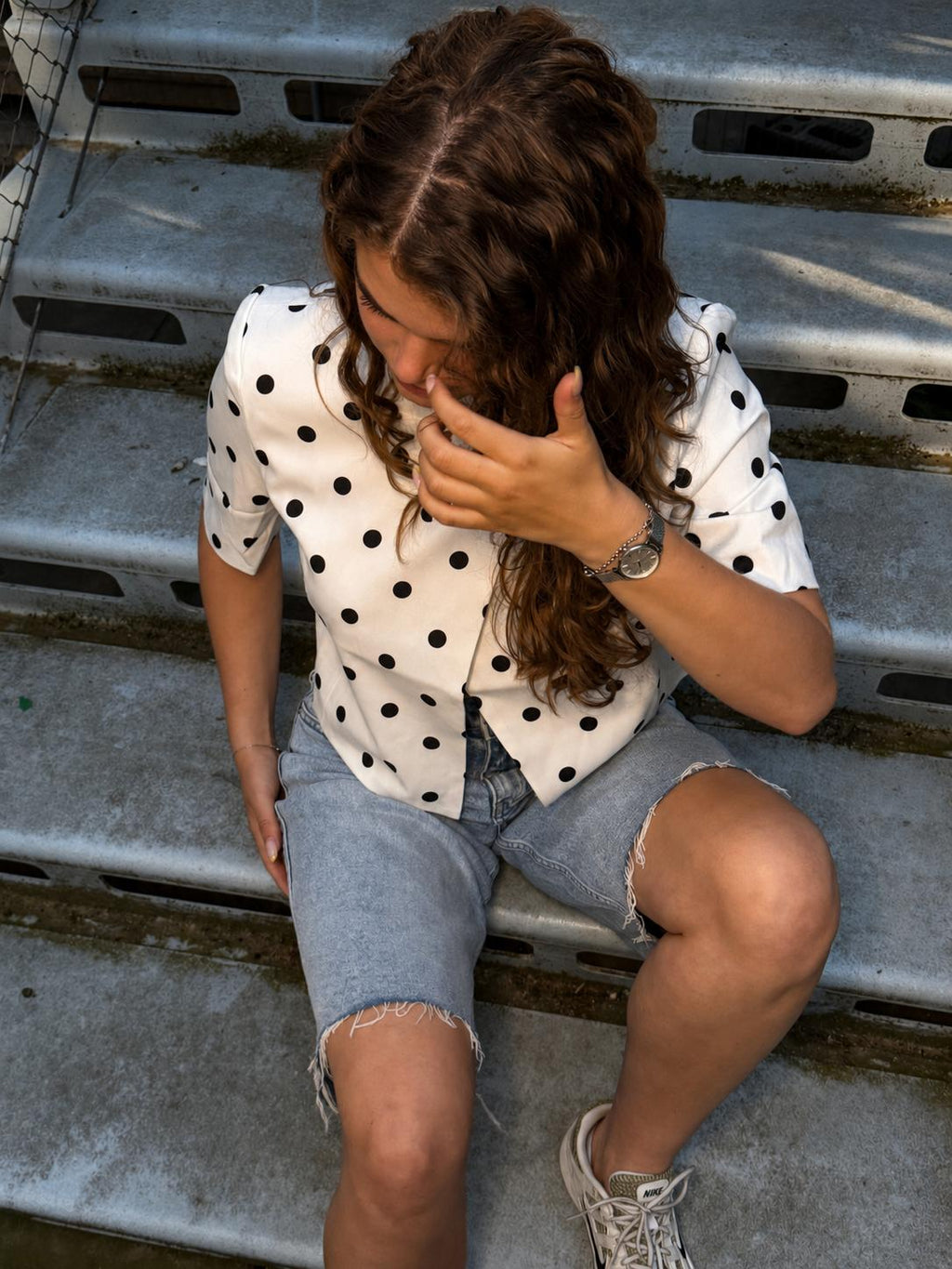 Polka Blazer Top