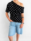 Asymmetric Polka Dot Top