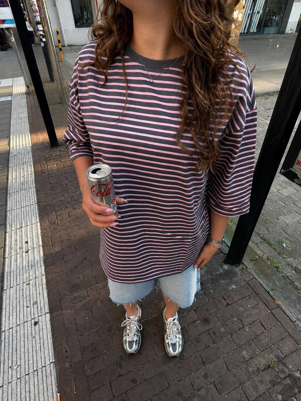 Gestreept Tshirt met driekwart mouw