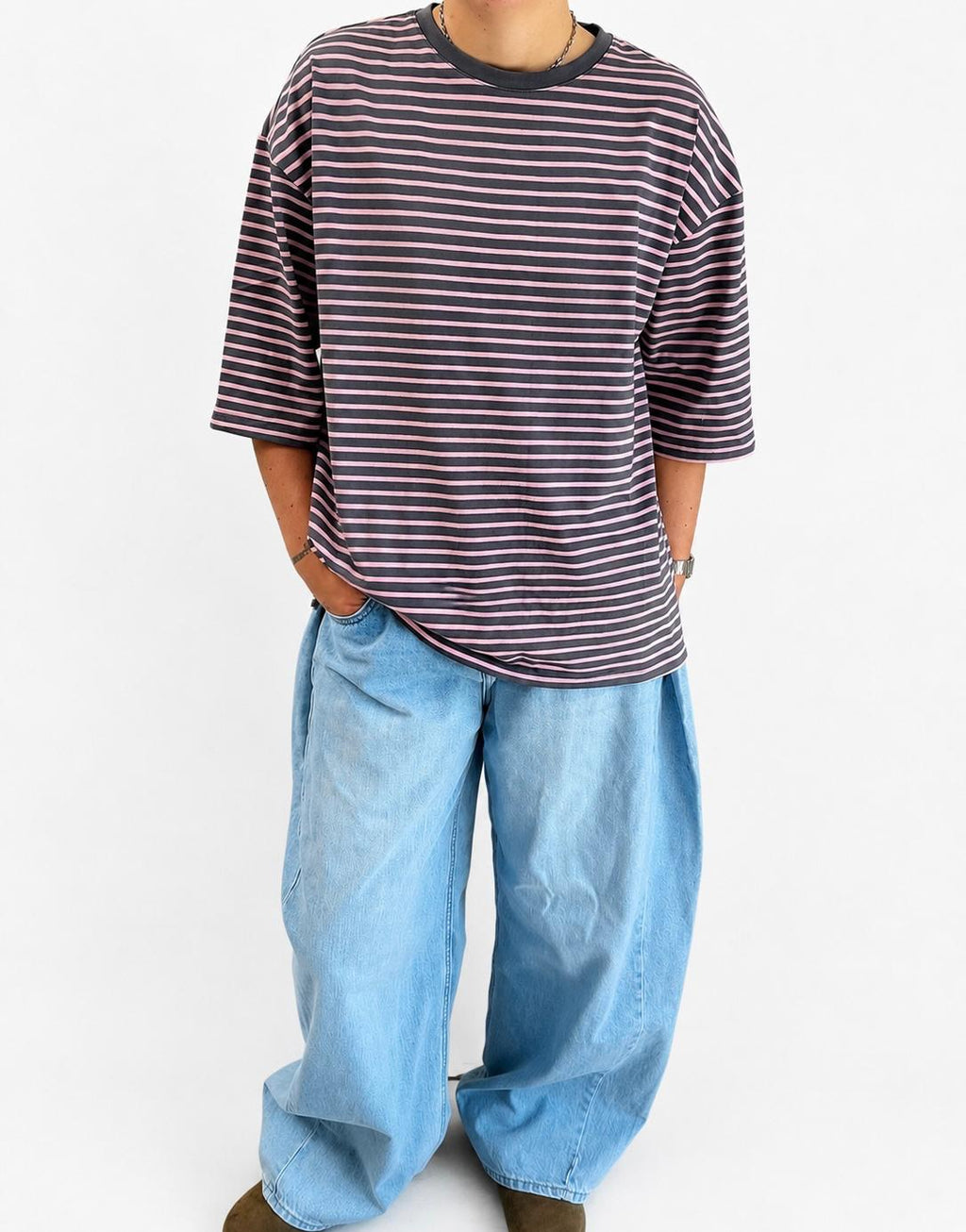 Gestreept Tshirt met driekwart mouw